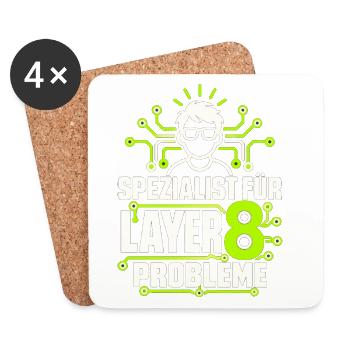 Spezialist für Layer 8 Probleme - Untersetzer (4er-Set) - Weiß - Vorne