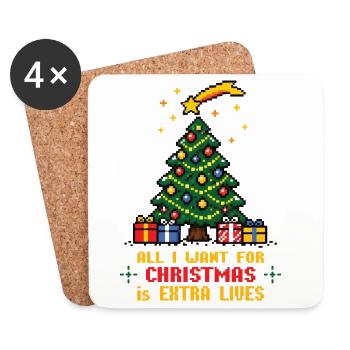 All I want for Christmas - Gamer - Untersetzer (4er-Set) - Weiß - Vorne