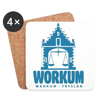 Workum Warkum Friesland Waag Retro Ijsselmeer - Untersetzer (4er-Set) - Weiß - Vorne