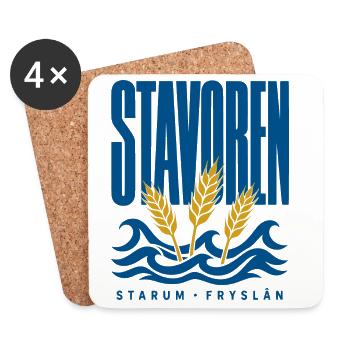 Stavoren Starum Friesland Weizen und Wellen - Untersetzer (4er-Set) - Weiß - Vorne