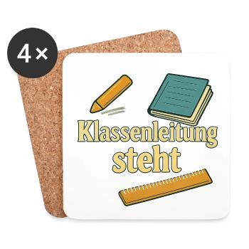 Geschenk für die erste eigene Klassenleitung - Untersetzer (4er-Set) - Weiß - Vorne