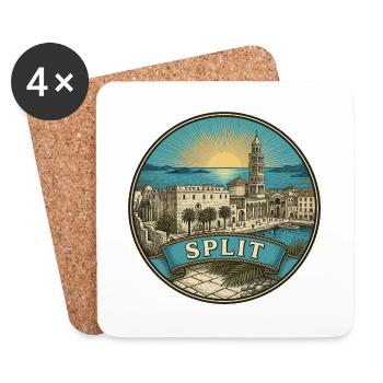 Split Kroatien Reiseabzeichen Diokletians Andenken - Untersetzer (4er-Set) - Weiß - Vorne