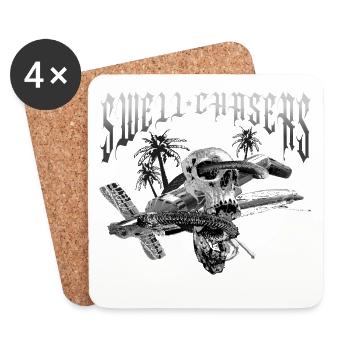 Schädel Kitesurfen swell Chasers - Untersetzer (4er-Set) - Weiß - Vorne