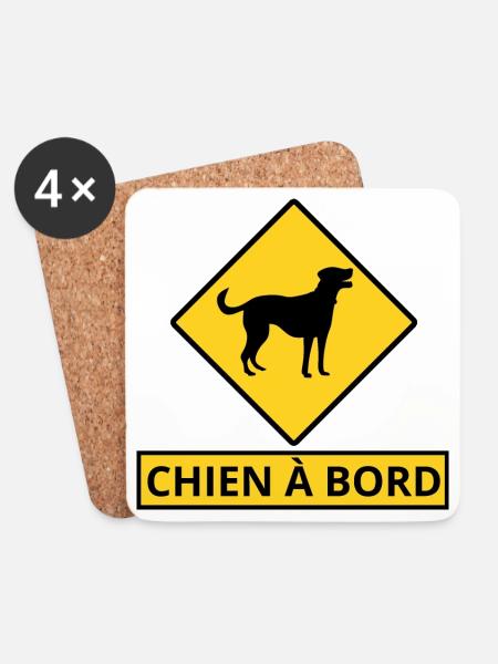 Hund an Bord - Untersetzer (4er-Set) - Weiß