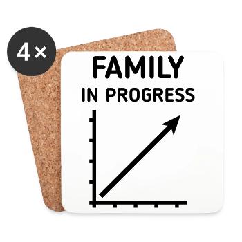 Family In Progress (Schwanger / Eltern / Black) - Untersetzer (4er-Set) - Weiß - Vorne
