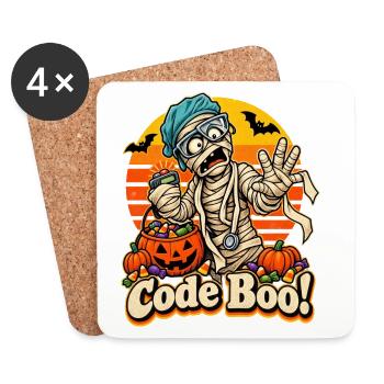 Halloween Mumienarzt Code Boo Notfall - Untersetzer (4er-Set) - Weiß - Vorne