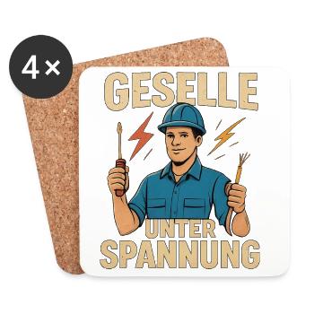 Geschenk zur bestandenen Elektriker-Gesellenprüfun - Untersetzer (4er-Set) - Weiß - Vorne