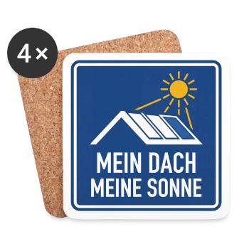 Solaranlage Spruch Mein Dach meine Sonne - Untersetzer (4er-Set) - Weiß - Vorne