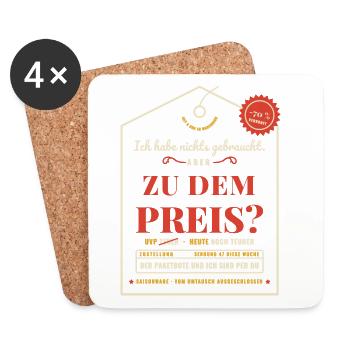 Black Week Shopping – Schnäppchen Geschenk lustig - Untersetzer (4er-Set) - Weiß - Vorne