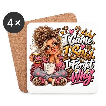 Leopardenkosmos Kaffeezauber - Untersetzer (4er-Set) - Weiß - Vorne