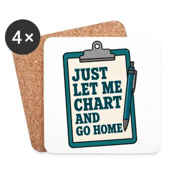 Let Me Chart Typografie Nurse Pflegekraft RN - Untersetzer (4er-Set) - Weiß - Vorne