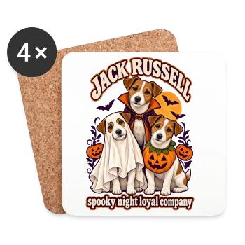 Spooky Night Loyal Company – Jack Russell Hundemama - Untersetzer (4er-Set) - Weiß - Vorne