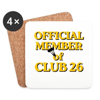 Darts Mitglied Club 26 – Goldschrift - Untersetzer (4er-Set) - Weiß - Vorne