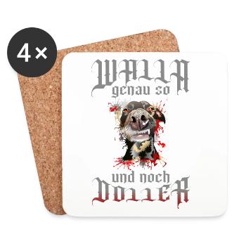 Dobermann Walla genau so und noch doller - Untersetzer (4er-Set) - Weiß - Vorne