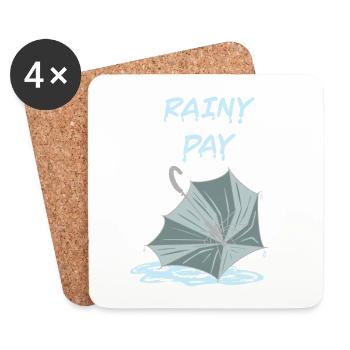 Regentag - Untersetzer (4er-Set) - Weiß - Vorne