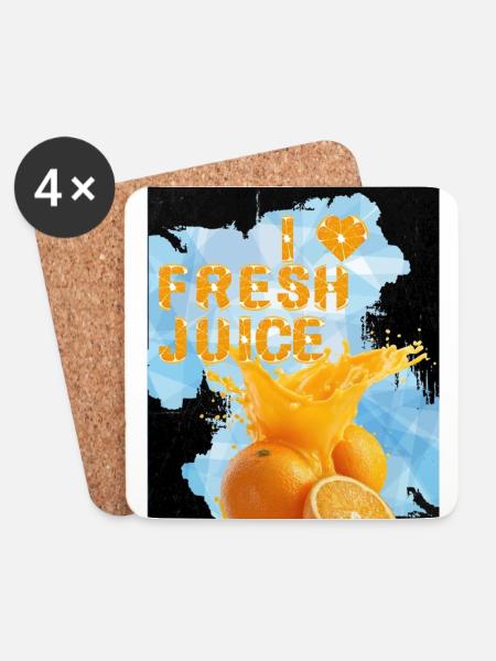 Fresh_juice_-4500_x_5400_px- - Untersetzer (4er-Set) - Weiß