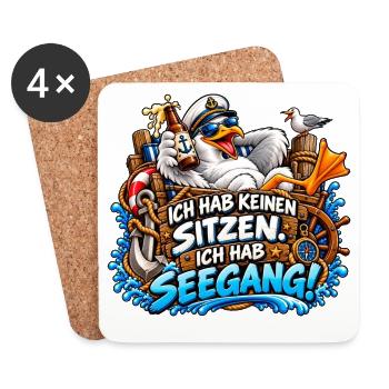 Ich hab Seegang Cartoon - Untersetzer (4er-Set) - Weiß - Vorne