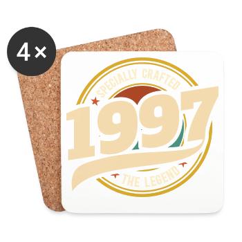 1997 30-jähriges Vintage-Jubiläum - Untersetzer (4er-Set) - Weiß - Vorne