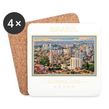 Brasilien Guarulhos Vintage Reisemarke - Untersetzer (4er-Set) - Weiß - Vorne