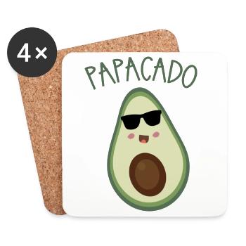 Papacado Avocado Sonnenbrille - Untersetzer (4er-Set) - Weiß - Vorne