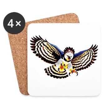Harpyie fliegt - Untersetzer (4er-Set) - Weiß - Vorne