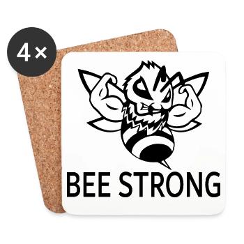 Funny bees - Untersetzer (4er-Set) - Weiß - Vorne