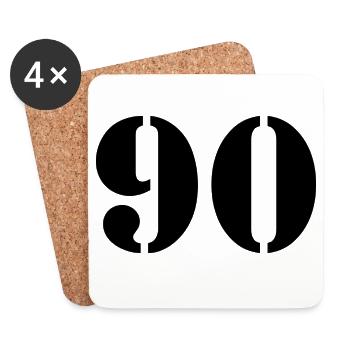 90. 90 JAHRE. 90-JÄHRIGES JUBILÄUM. 90-JÄHRIGES JUBILÄUM. - Untersetzer (4er-Set) - Weiß - Vorne