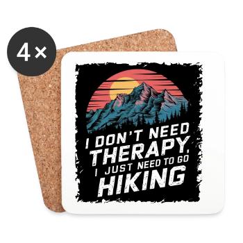 Ich Brauche Keine Therapie, Ich Muss Nur Wandern - Untersetzer (4er-Set) - Weiß - Vorne