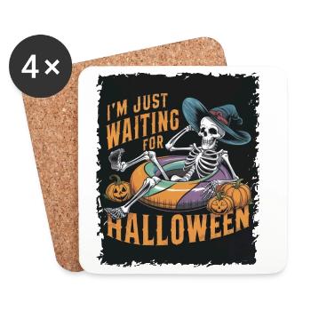 Ich Warte Nur Auf Halloween - Untersetzer (4er-Set) - Weiß - Vorne