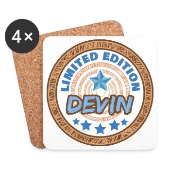 Geschenk für Devin - Untersetzer (4er-Set) - Weiß - Vorne