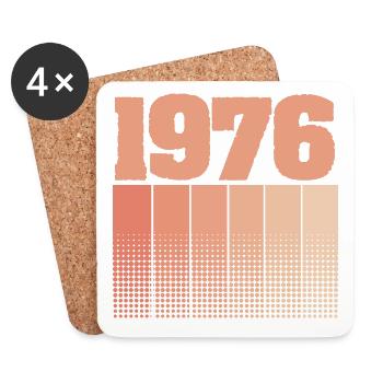 Geburtstag 1976 - Untersetzer (4er-Set) - Weiß - Vorne