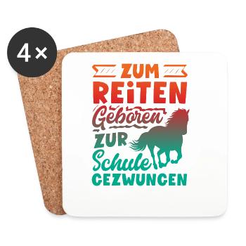Lustiges Pferdemädchen & Reiter Spruch Geschenke - Untersetzer (4er-Set) - Weiß - Vorne
