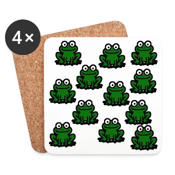 Frösche Lieblingstiere Geschenk - Untersetzer (4er-Set) - Weiß - Vorne