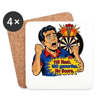 PopArt Dartboard Drama - Untersetzer (4er-Set) - Weiß - Vorne