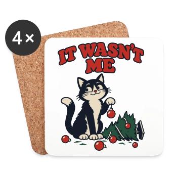 Es war nicht meine Katze, die den Weihnachtsbaum umgeworfen hat - Untersetzer (4er-Set) - Weiß - Vorne