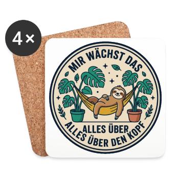 Mir Wächst Das Alles Über Den Kopf Garten - Untersetzer (4er-Set) - Weiß - Vorne