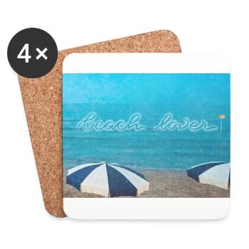 Strandliebhaber - Untersetzer (4er-Set) - Weiß - Vorne