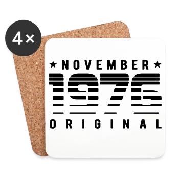 Original November 1976 Retro Streifen Geburtstag - Untersetzer (4er-Set) - Weiß - Vorne