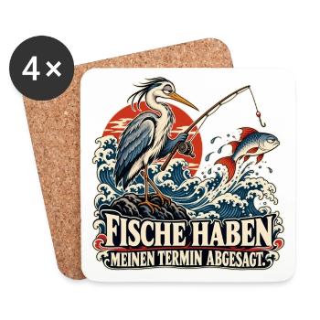 Angeln ohne Zusage - Untersetzer (4er-Set) - Weiß - Vorne