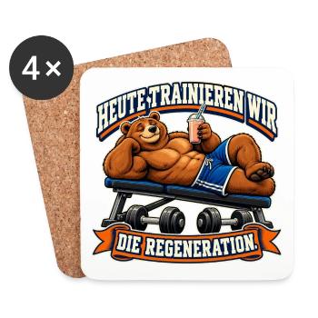 Regeneration ist auch Training - Untersetzer (4er-Set) - Weiß - Vorne
