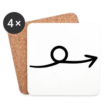Kringel-Pfeil - handgezeichnet - Untersetzer (4er-Set) - Weiß - Vorne