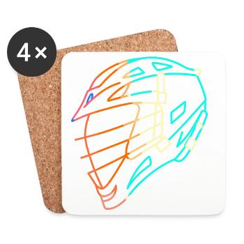 Lacrossehelm - Untersetzer (4er-Set) - Weiß - Vorne