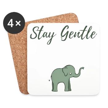 Elefant Sanftheit Design - Untersetzer (4er-Set) - Weiß - Vorne