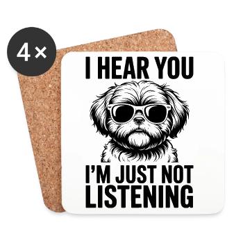 Shih Tzu Spruch Hunde Lustiges Shih Tzu Geschenk - Untersetzer (4er-Set) - Weiß - Vorne