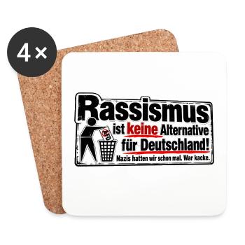 Rassismus ist keine Alternative - Untersetzer (4er-Set) - Weiß - Vorne