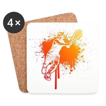 Geschenkidee für einen Tennis mit Tennis - Untersetzer (4er-Set) - Weiß - Vorne