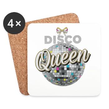 Disco Queen Discokugel Vintage Geburtstag Party - Untersetzer (4er-Set) - Weiß - Vorne