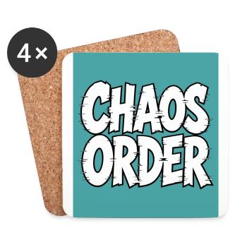 Chaos Order: Comic-Typografie - Untersetzer (4er-Set) - Weiß - Vorne