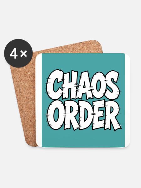 Chaos Order: Comic-Typografie - Untersetzer (4er-Set) - Weiß