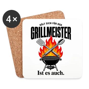 Grillmeister Feuerdesign - Untersetzer (4er-Set) - Weiß - Vorne